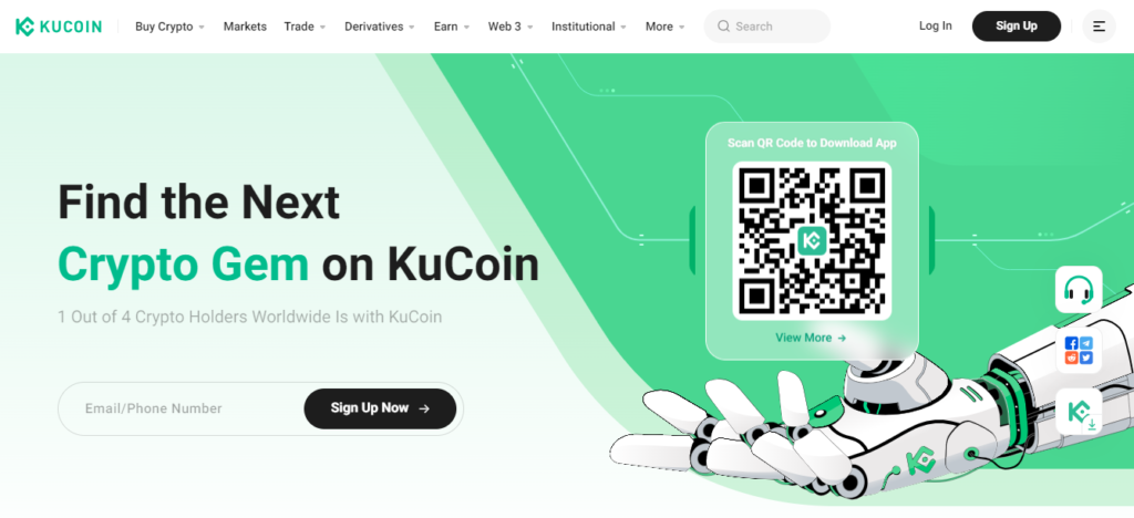 kucoin website main page